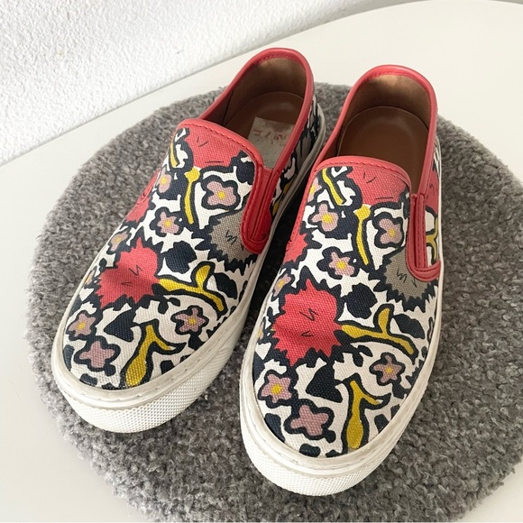 COACH Cameron Womens Chalk/Coral/Multi Slip On Loafer Shoes size 6.5 - Picture 1 of 9